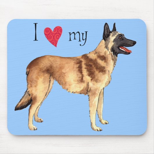 Ik hou van mijn Belgische Malinois Muismat (Voorkant)