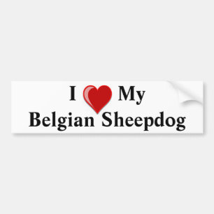 Ik hou van mijn Belgische Sheepdog Dog Bumpersticker