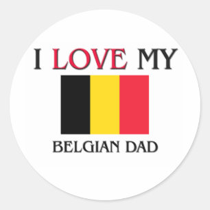 Ik hou van mijn Belgische vader Ronde Sticker