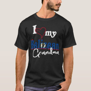 Ik hou van mijn Belizean oma artistieke Belize T-shirt
