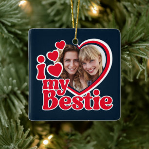 Ik hou van mijn beste foto op maat keramisch ornament