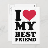 Ik hou van mijn beste vriend briefkaart (Voorkant / Achterkant)