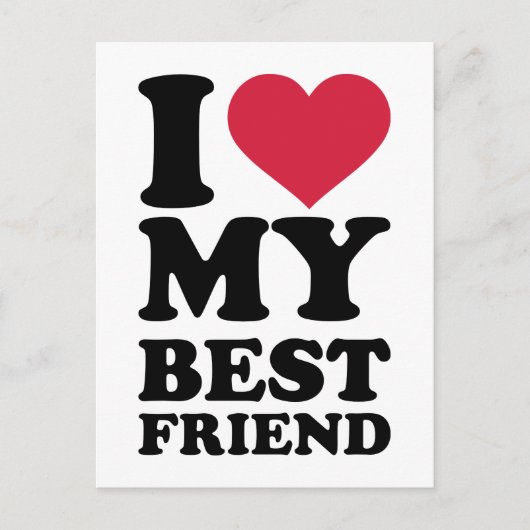 Ik hou van mijn beste vriend briefkaart (Voorkant)