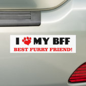 Ik hou van mijn beste vriend bumpersticker (Op auto)