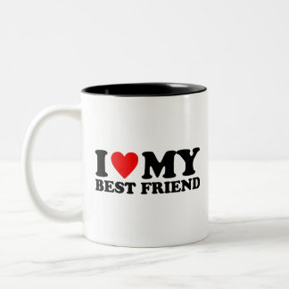 Ik hou van mijn beste vriend - Ik hou van mijn bes Tweekleurige Koffiemok