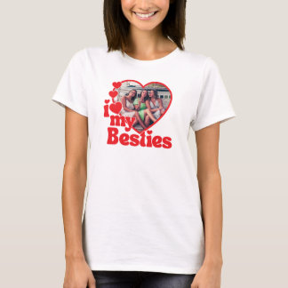 Ik hou van mijn beste vrienden Hart aangepaste fot T-shirt