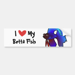 Ik hou van mijn Betta Vis / Siamese Vechtvis Bumpersticker