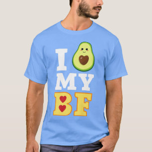 Ik hou van mijn Bf Avocado Toast Lover Couple Cost T-shirt