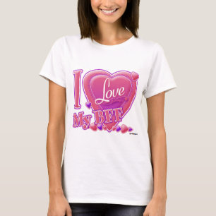 Ik hou van mijn BFF roze/paars - harten T-shirt