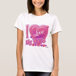Ik hou van mijn BFF's roze/paars - harten T-shirt