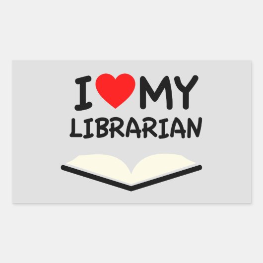 Ik hou van mijn bibliothecaris rechthoekige sticker (Voorkant)