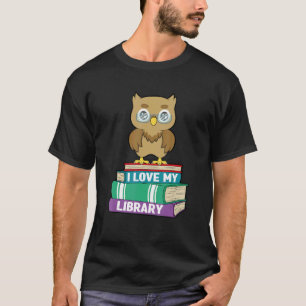 Ik hou van mijn bibliotheek Cute Owl Readers Book T-shirt