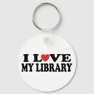 Ik hou van mijn bibliotheek Librarian Gift Sleutelhanger