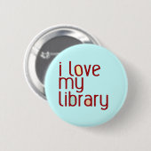 Ik hou van mijn bibliotheek ronde button 5,7 cm (Voorkant /achterkant)