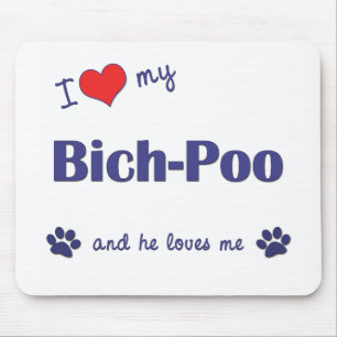 Ik hou van mijn Bich-Poo (Mannelijke hond) Muismat
