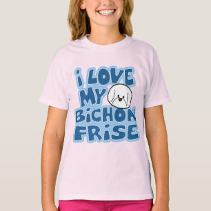 Ik hou van mijn Bichon Frise Girl's Ringer T-Shirt