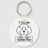 Ik hou van mijn Bichon Frise Sleutelhanger (Achterkant)