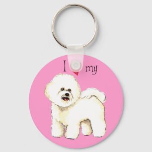 Ik hou van mijn Bichon Frise Sleutelhanger