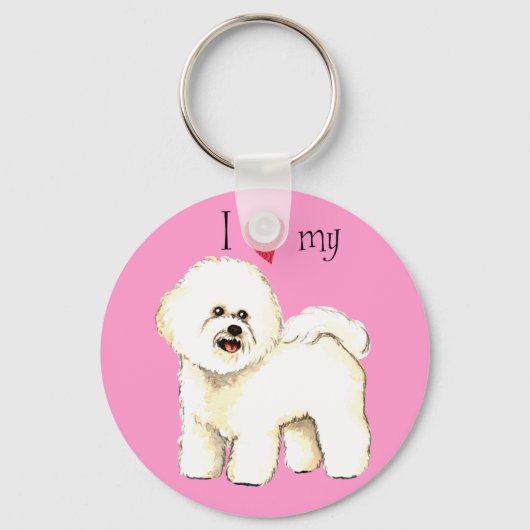 Ik hou van mijn Bichon Frise Sleutelhanger (Voorkant)