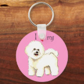 Ik hou van mijn Bichon Frise Sleutelhanger (Voorkant)