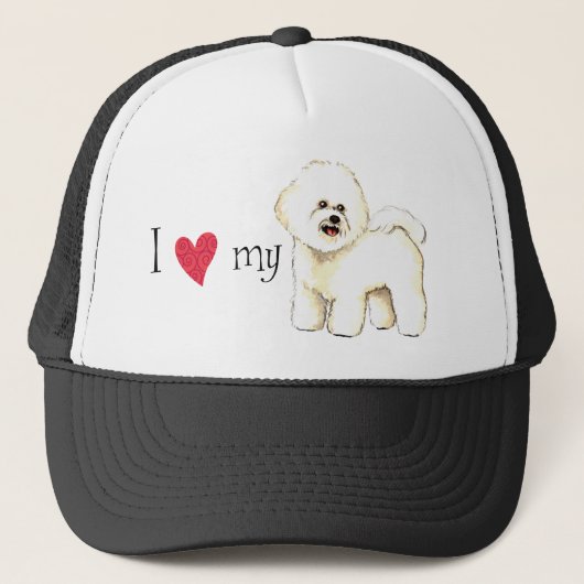 Ik hou van mijn Bichon Frise Trucker Pet (Voorkant)