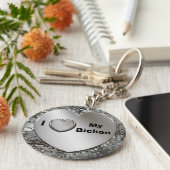 Ik hou van mijn Bichon Heart Keychain (Zijkant)