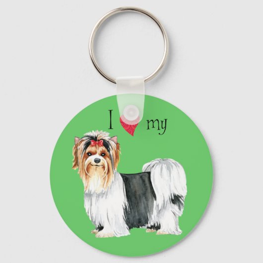 Ik hou van mijn Biewer Terrier Sleutelhanger (Voorkant)