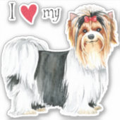 Ik hou van mijn Biewer Terrier Vinyl Sticker (Voorkant)