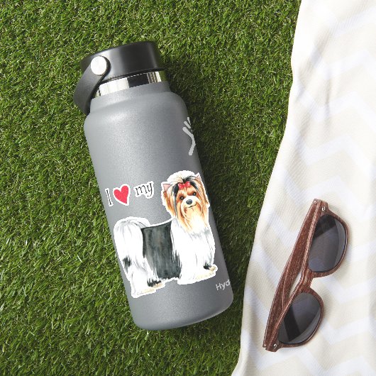 Ik hou van mijn Biewer Terrier Vinyl Sticker (HydroFlask Insitu)