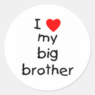 Ik hou van mijn Big Brother Ronde Sticker