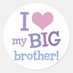 Ik hou van mijn Big Brother Ronde Sticker