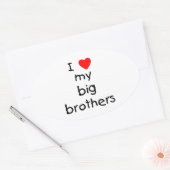 Ik hou van mijn Big Brothers Ovale Sticker (Envelop)