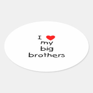 Ik hou van mijn Big Brothers Ovale Sticker