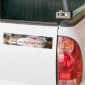 Ik hou van mijn Big Head Horse. Bumpersticker (Op Truck)