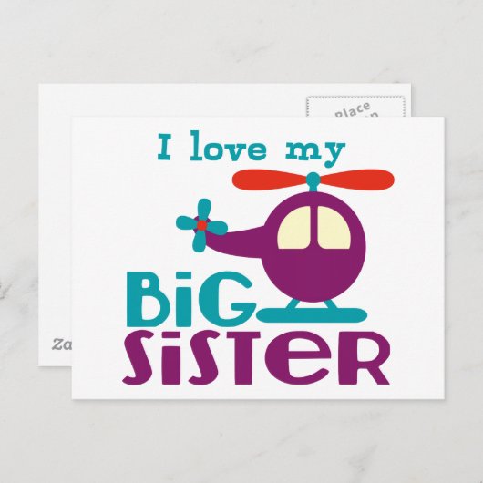 Ik hou van mijn Big Sister Briefkaart (Voorkant / Achterkant)