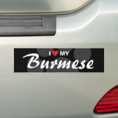 Ik hou van mijn Birmese hart Bumpersticker (Op auto)