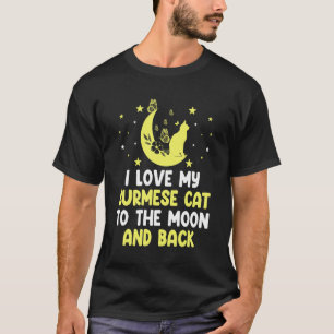 Ik hou van mijn Birmese kat tot maan kat Kitten T-shirt