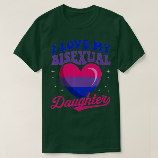 Ik hou van mijn biseksuele dochter Bisexual Pride  T-shirt (Design voorkant)
