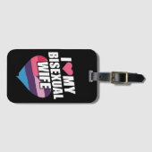 Ik hou van mijn biseksuele vrouw Bi Pride Bisexual Bagagelabel (Voorkant (horizontaal))