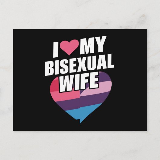 Ik hou van mijn biseksuele vrouw Bi Pride Bisexual Briefkaart (Voorkant)
