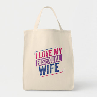 Ik hou van mijn biseksuele vrouw Bi Pride Bisexual Tote Bag