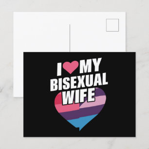 Ik hou van mijn biseksuele vrouw Bi trots biseksue Briefkaart