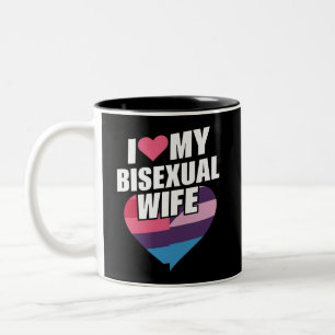 Ik hou van mijn biseksuele vrouw Bi trots biseksue Tweekleurige Koffiemok