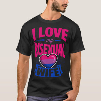 Ik hou van mijn biseksuele vrouw Cute Bi Pride Jub T-shirt