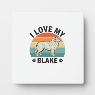 Ik hou van mijn Blake-hond Retro-gravureontwerp_1 Fotoplaat