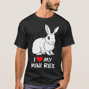 Ik hou van mijn blauw oog wit mini rex konijn t-shirt