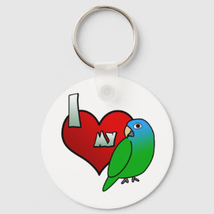 Ik hou van mijn blauwe kroonkurk sleutelhanger