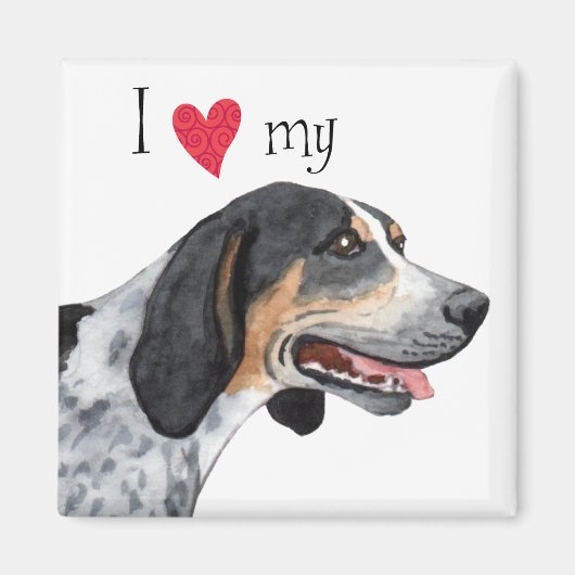 Ik hou van mijn Bluetick Coonhound Magneet (Voorkant)