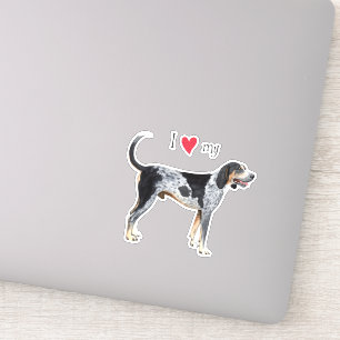Ik hou van mijn Bluetick Coonhound Vinyl Sticker