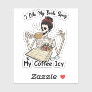 Ik hou van mijn boeken spicy en mijn koffie icy sticker